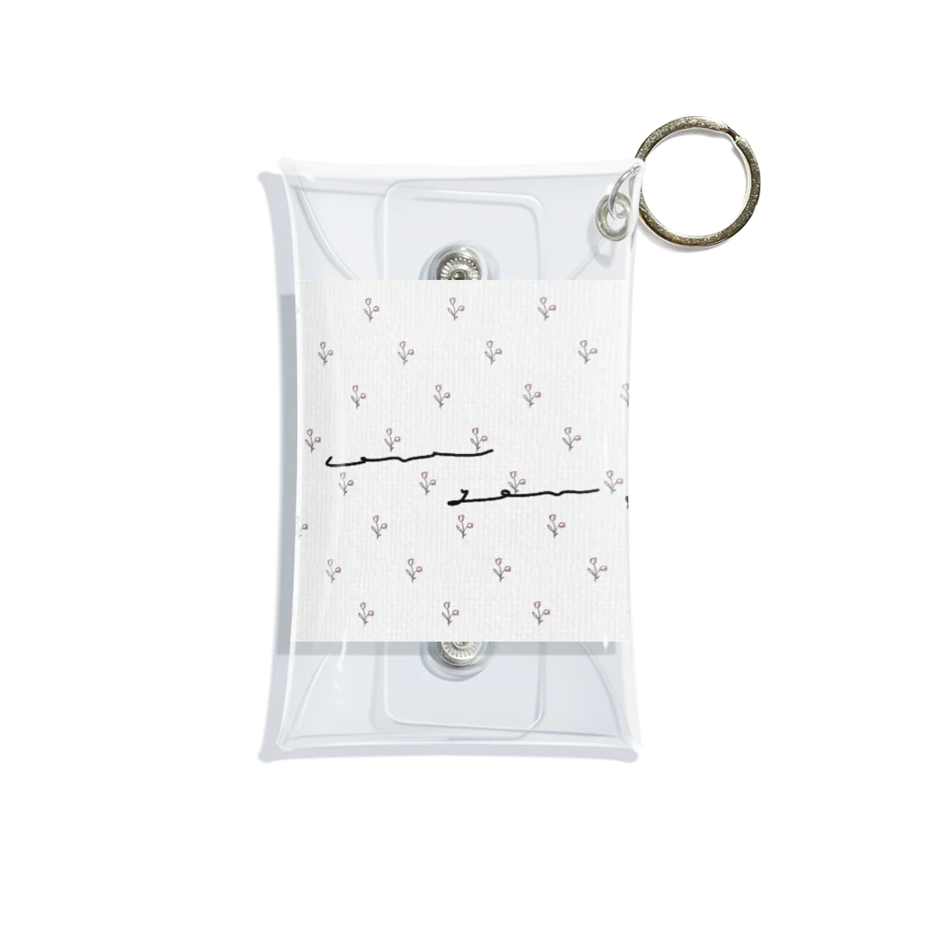 rilybiiの flower pattern* logo Message Mini Clear Multipurpose Case