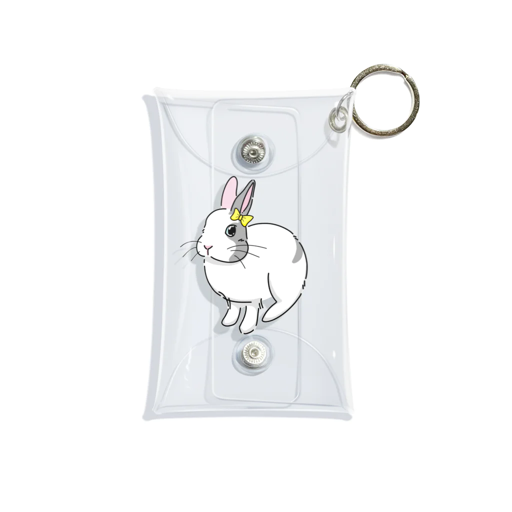 うさぎグッズのうさぎとリボン Mini Clear Multipurpose Case