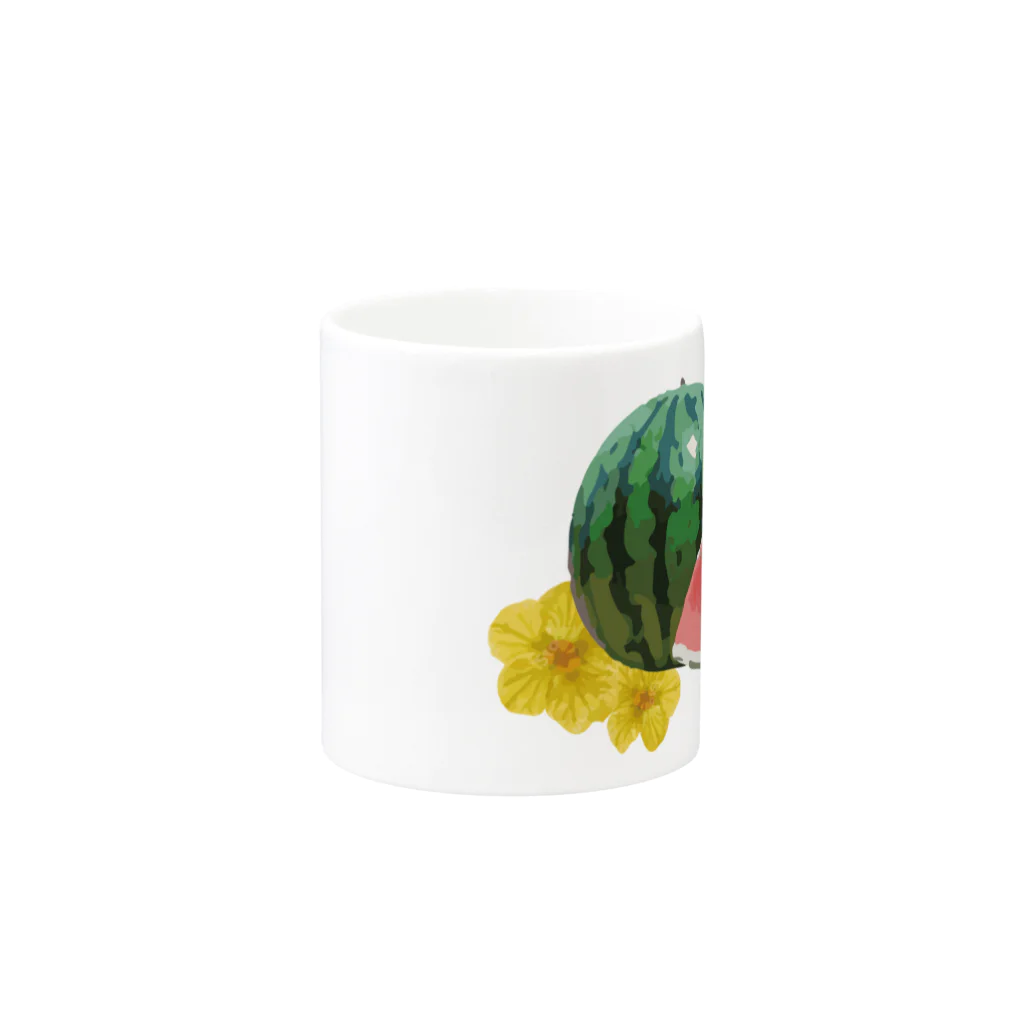 cheat omeletteのスイカの花 Mug :other side of the handle