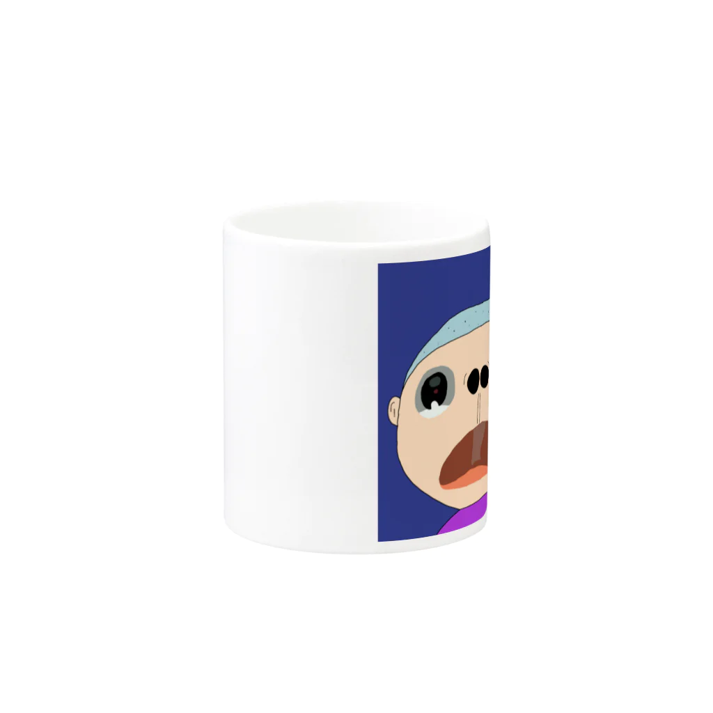 くーのすけの鼻でか人中ペンギン Mug :other side of the handle