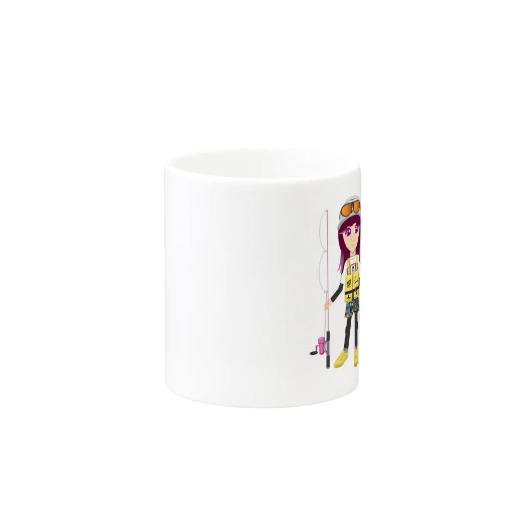 MOTCOM Winkel+の釣りガール　Fishinggirls Mug :other side of the handle