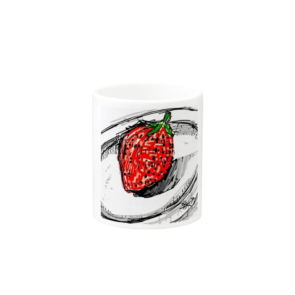 Kaedeのstrawberry マグカップの取っ手の反対面