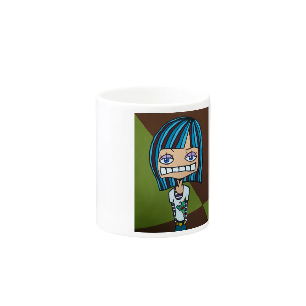 太郎のお店日記のBlue hair girl Mug :other side of the handle