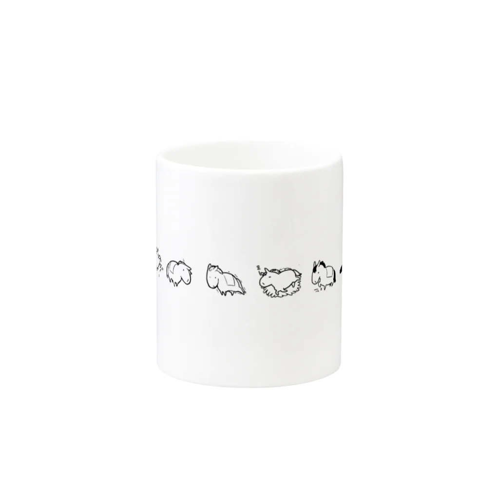 ナトのUMAモノクロ Mug :other side of the handle