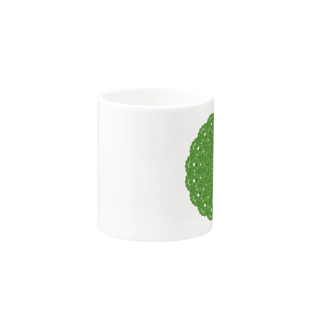 ひまわりの雪の華④グリーン Mug :other side of the handle
