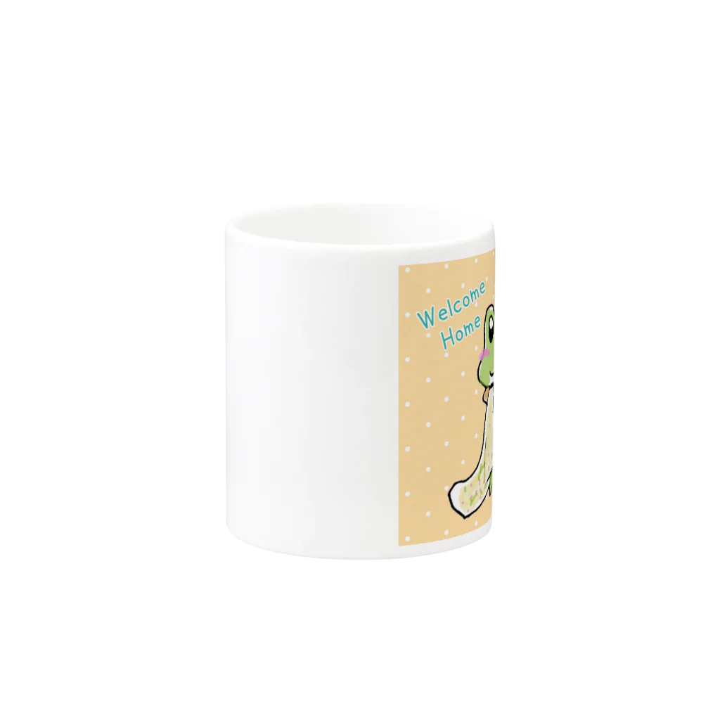 高嶺 悠のかえる部屋のかえるちゃん日日是好日「WelcomeHome」 Mug :other side of the handle