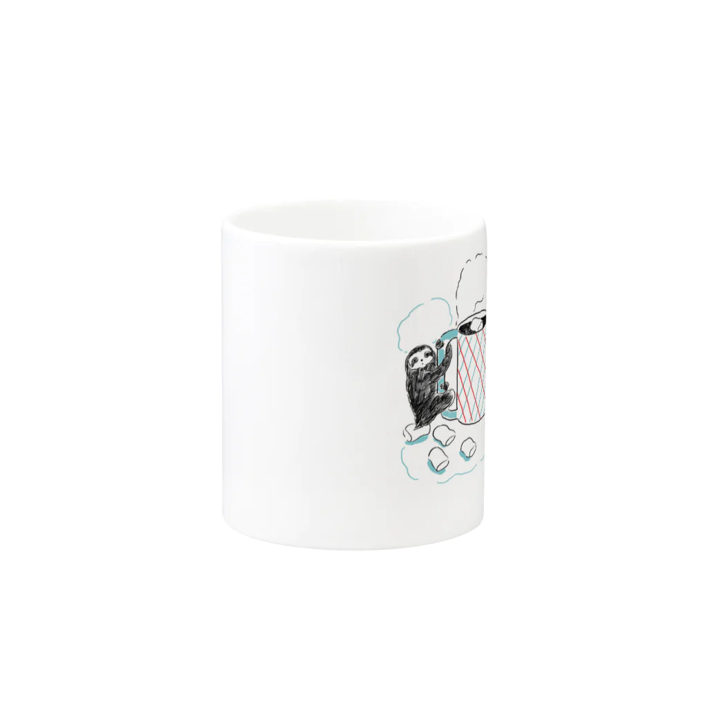 ヒャナヒュ-のナマケモノとマシュマロココア Mug :other side of the handle