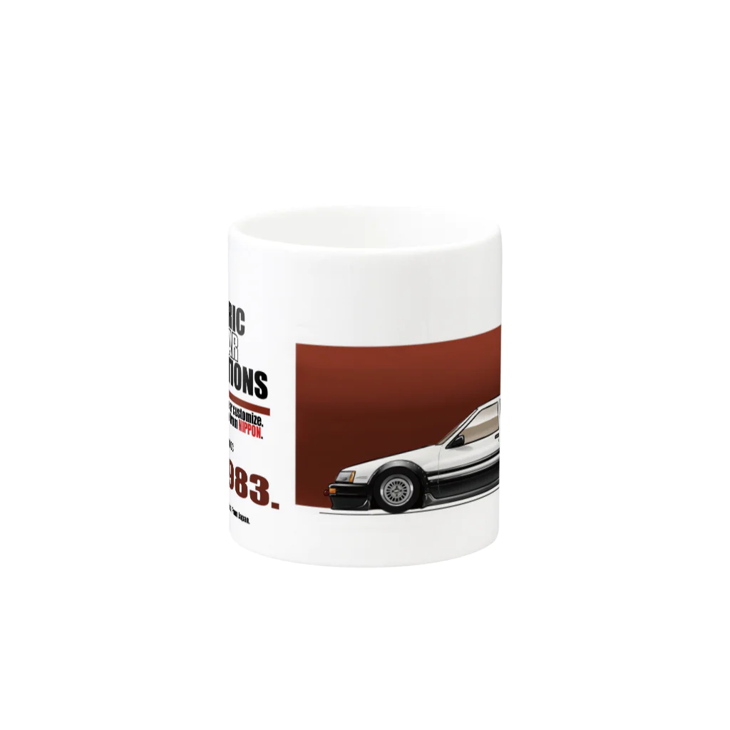 Frydayの車のマグ（ホワイトツートン） Mug :other side of the handle