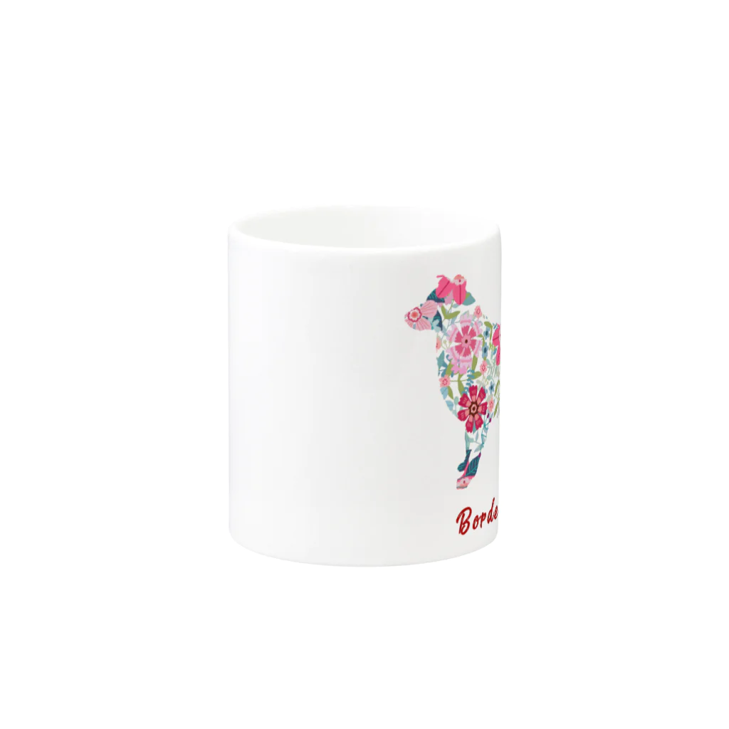 AtelierBoopの花kauwela　ボーダーコリー Mug :other side of the handle