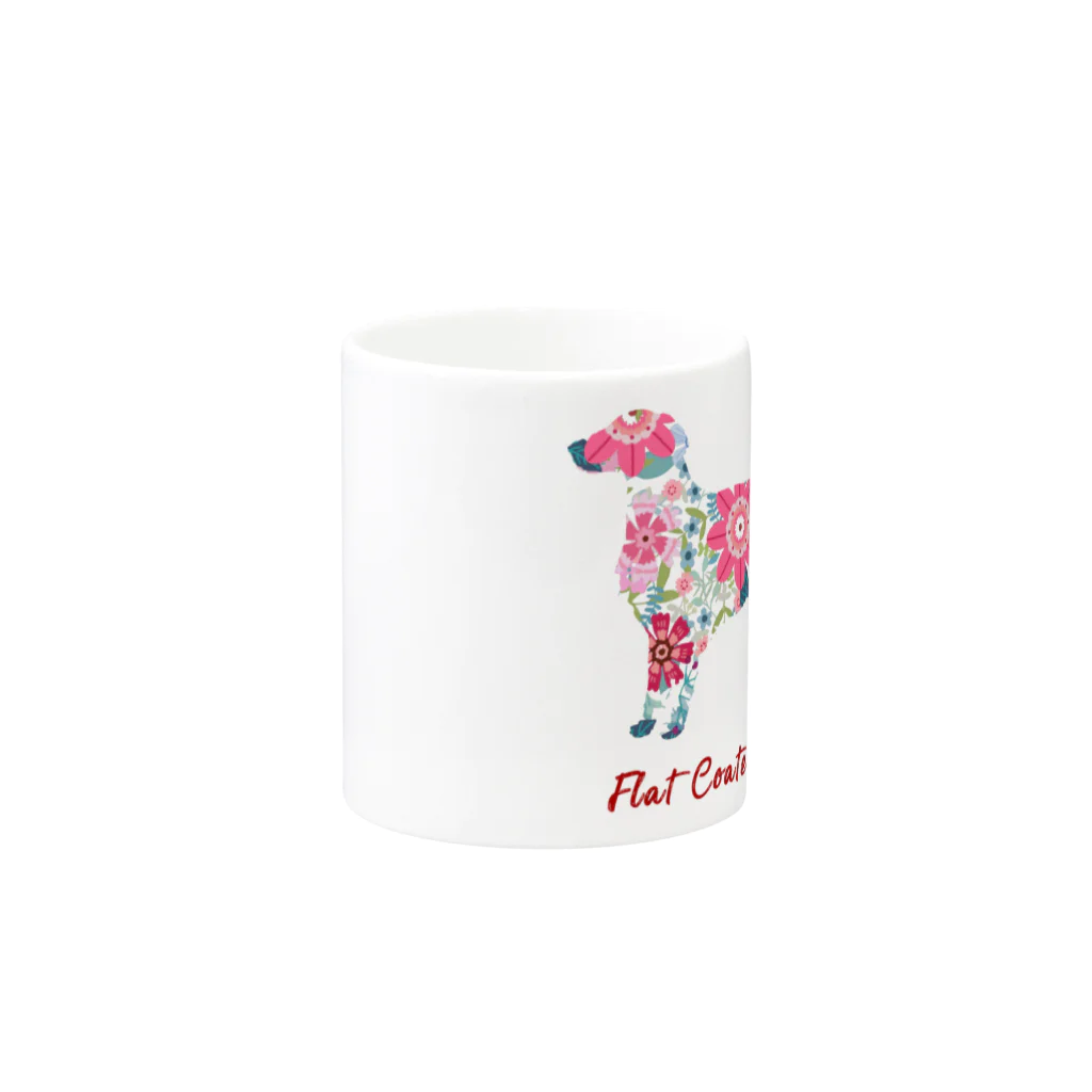 AtelierBoopの花kauwela フラットコーテッドレトリバー Mug :other side of the handle