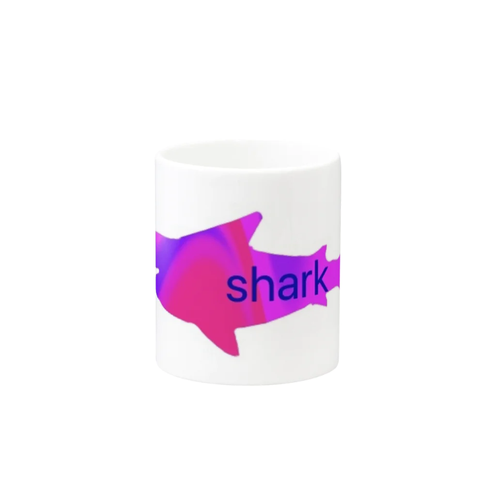 SakuraのRainbow sharks 머그컵の取っ手の反対面
