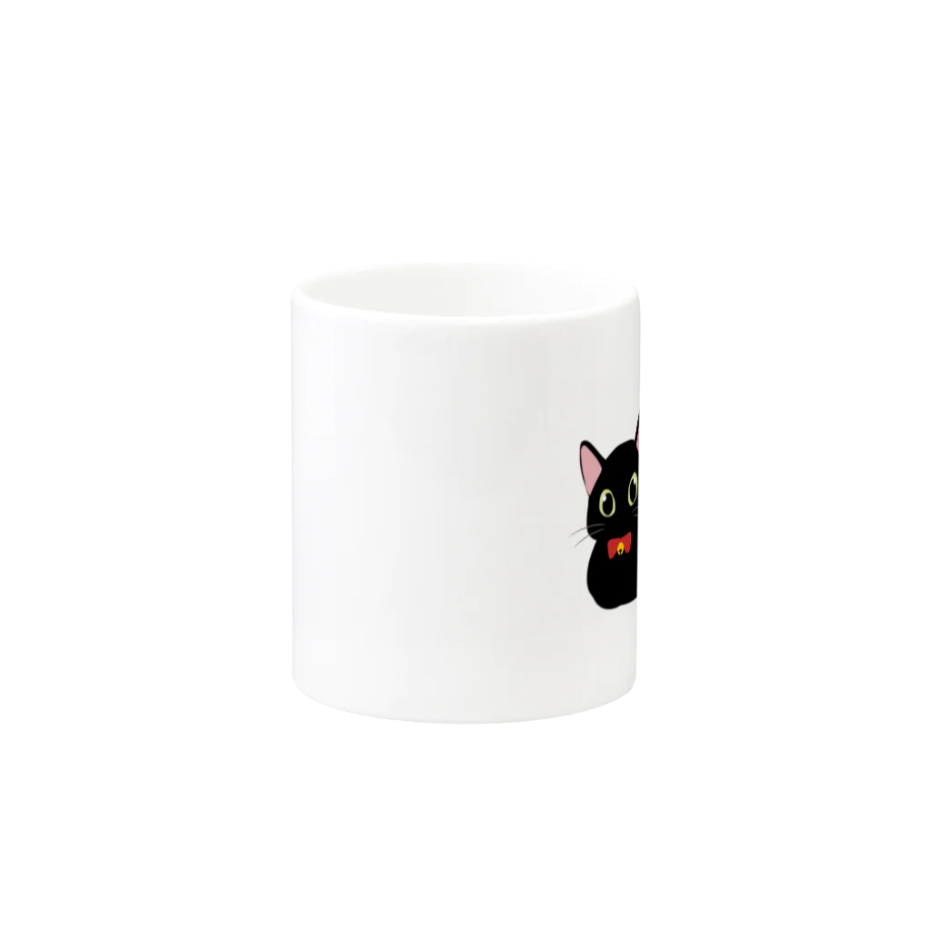 猫好きによる猫好きのための店の黒猫のマグカップ Mug :other side of the handle