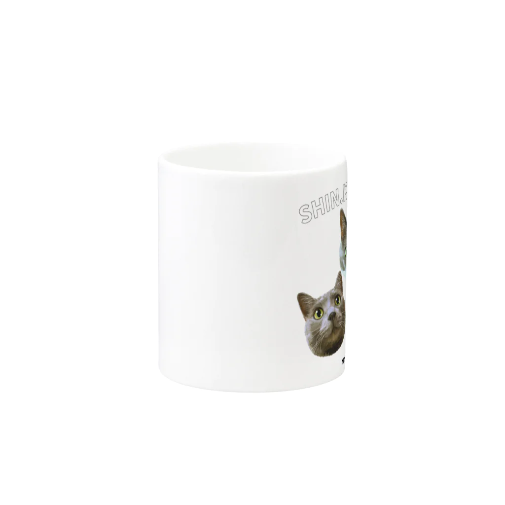 猫のイラスト屋さんのshin & kagu & gin Mug :other side of the handle