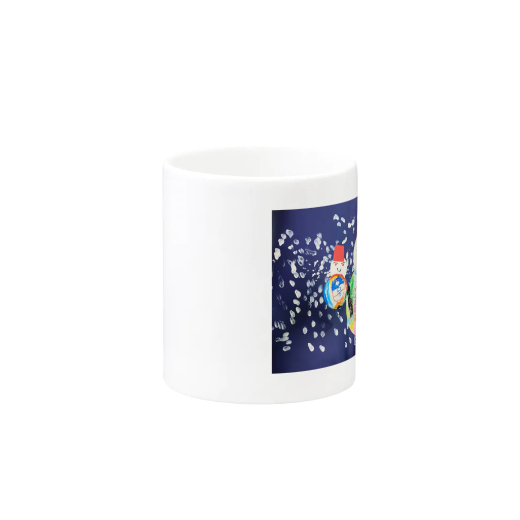 生徒のかつて保育園児だった頃に描いた雪だるま Mug :other side of the handle