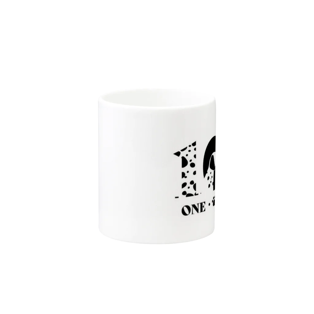 クルマNORIのONE-O-わんわん Mug :other side of the handle