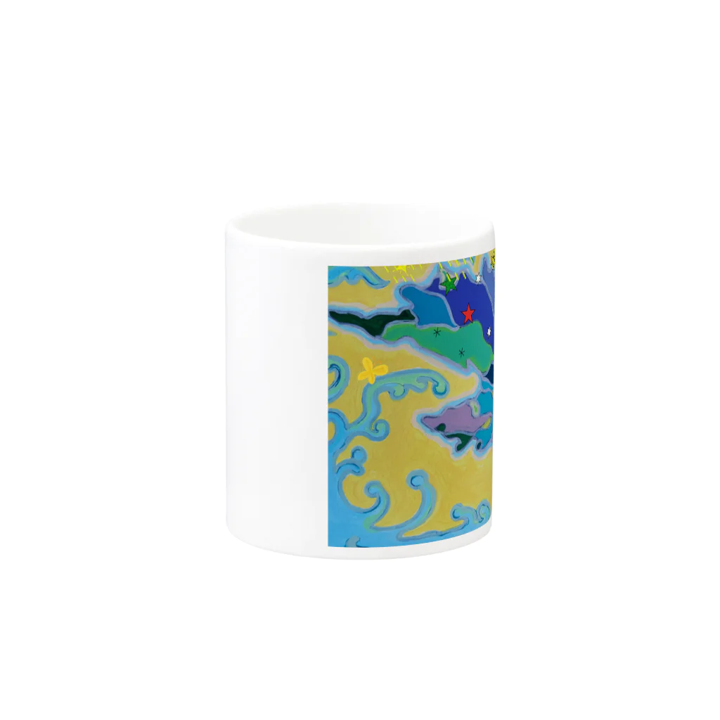 アート工房　甘月蝕(kanngesshoku)『TAaKA』のストアのMary's  tweets『ワーイ、海水浴って最高!!』 Mug :other side of the handle