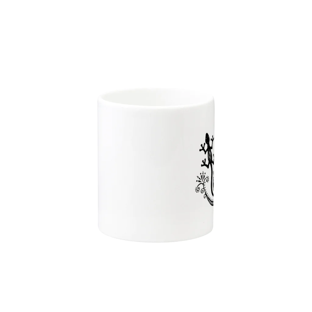 柚子の猫とトカゲ(メヘンディ) Mug :other side of the handle