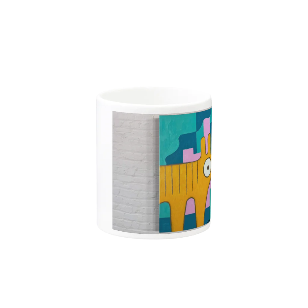 little pandaの「自分の事をシマウマと勘違いしているアルパカの肖像画」 Mug :other side of the handle