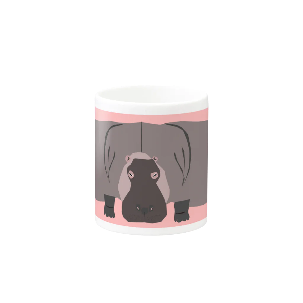 simplewaysのhippo_02_pinkBG(renewal) Mug :other side of the handle