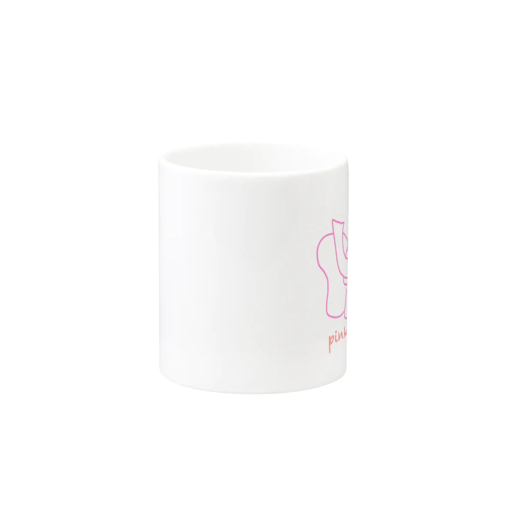 お絵描き屋さんのおみせ。のpink elephant Mug :other side of the handle