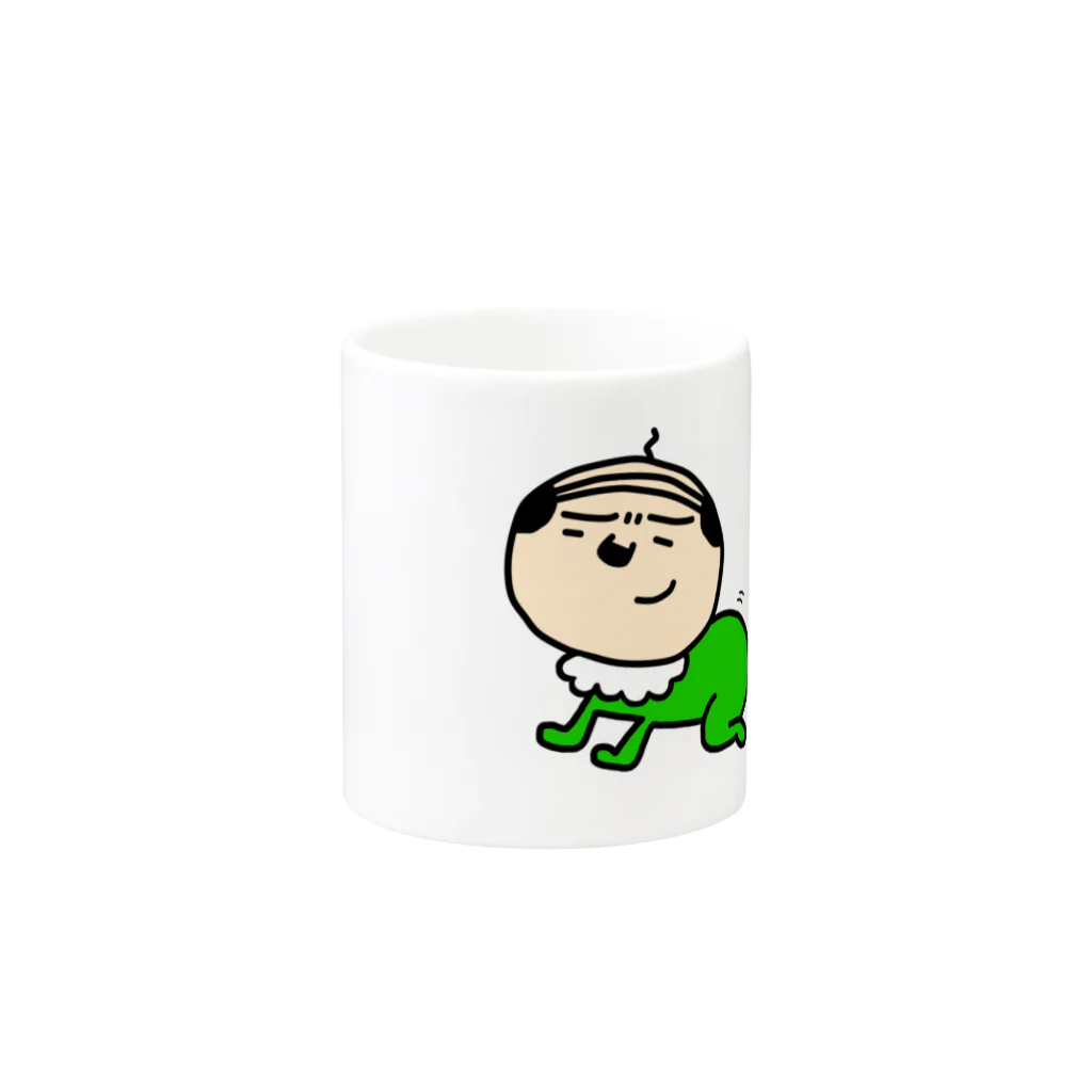 おやじとはんこと雑貨屋matahariのおやじベビーグリーン Mug :other side of the handle