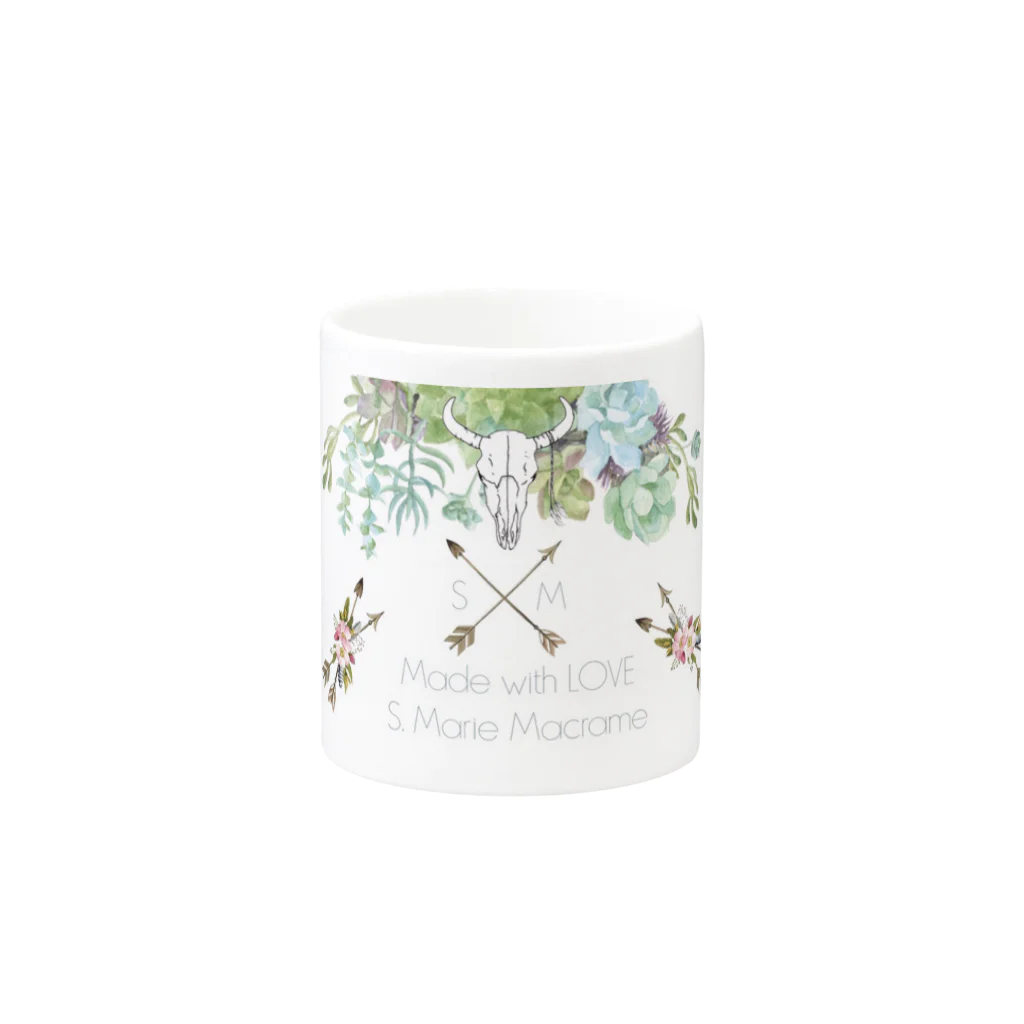 ➵✥❉ⓢ🄼🄰🅁🄸🄴❈❉✥➵のS.Marie Macrame Botanical  Mug :other side of the handle