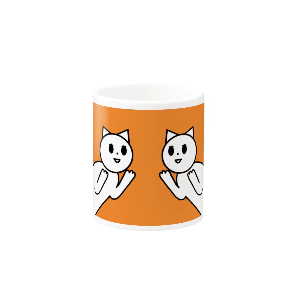 あげまんじうのかわいいネネココ｛オレンジ｝ Mug :other side of the handle