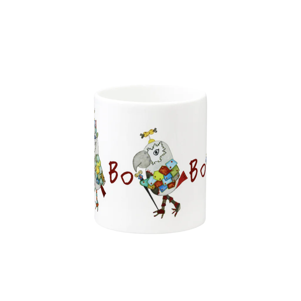 ねこぜや の ROBOBO ちょびすけロボ ボルトロボ ボウ助ロボ Mug :other side of the handle