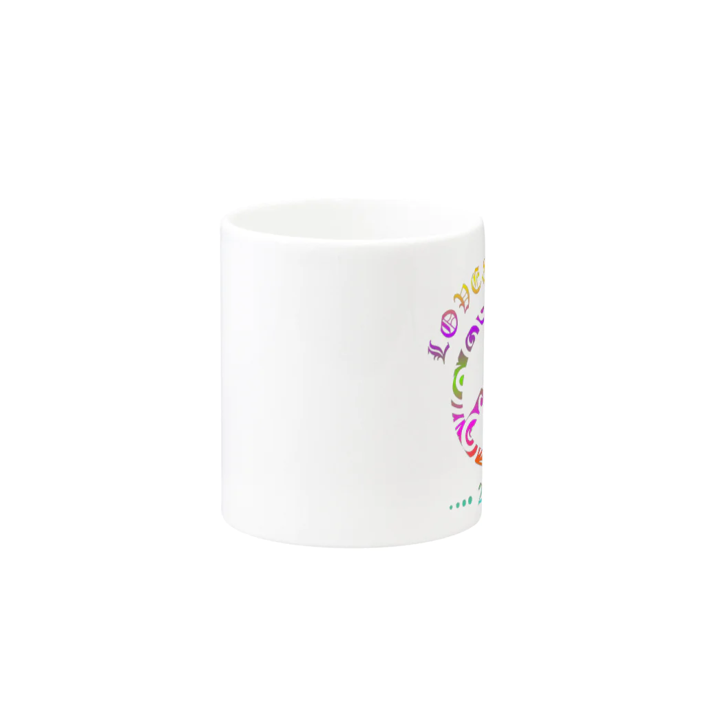 薈.collectionのLove＆peaceシリーズRainbowcolorバージョン Mug :other side of the handle