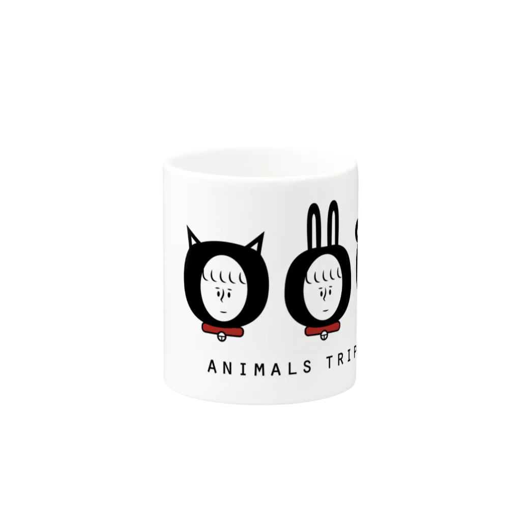 MNMNMのAnimals triplets Mug :other side of the handle