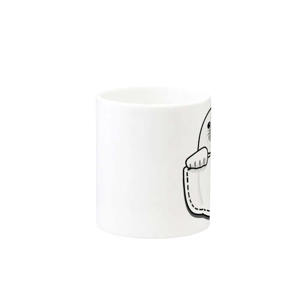 yanyaのぽけっとあざらし Mug :other side of the handle