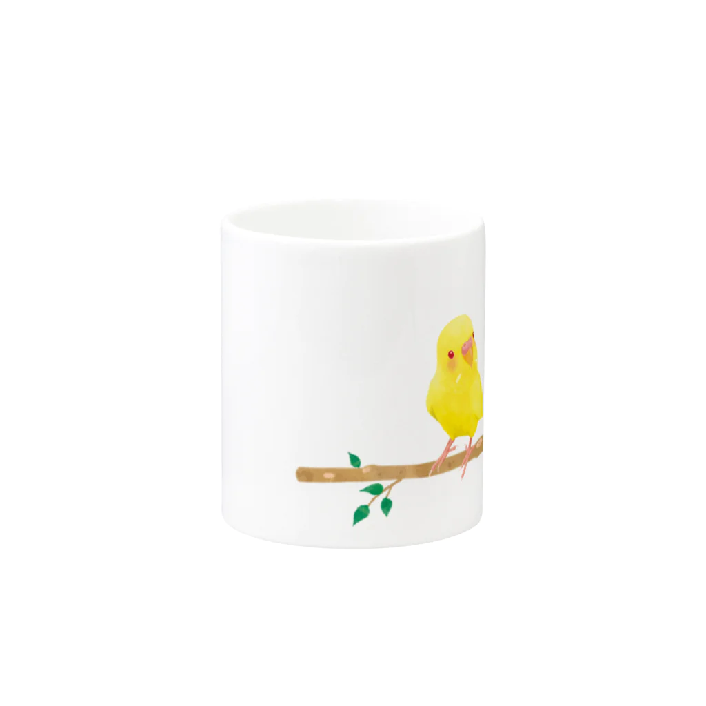 Mi-i-Creの幸せの黄色いセキセイインコ Mug :other side of the handle