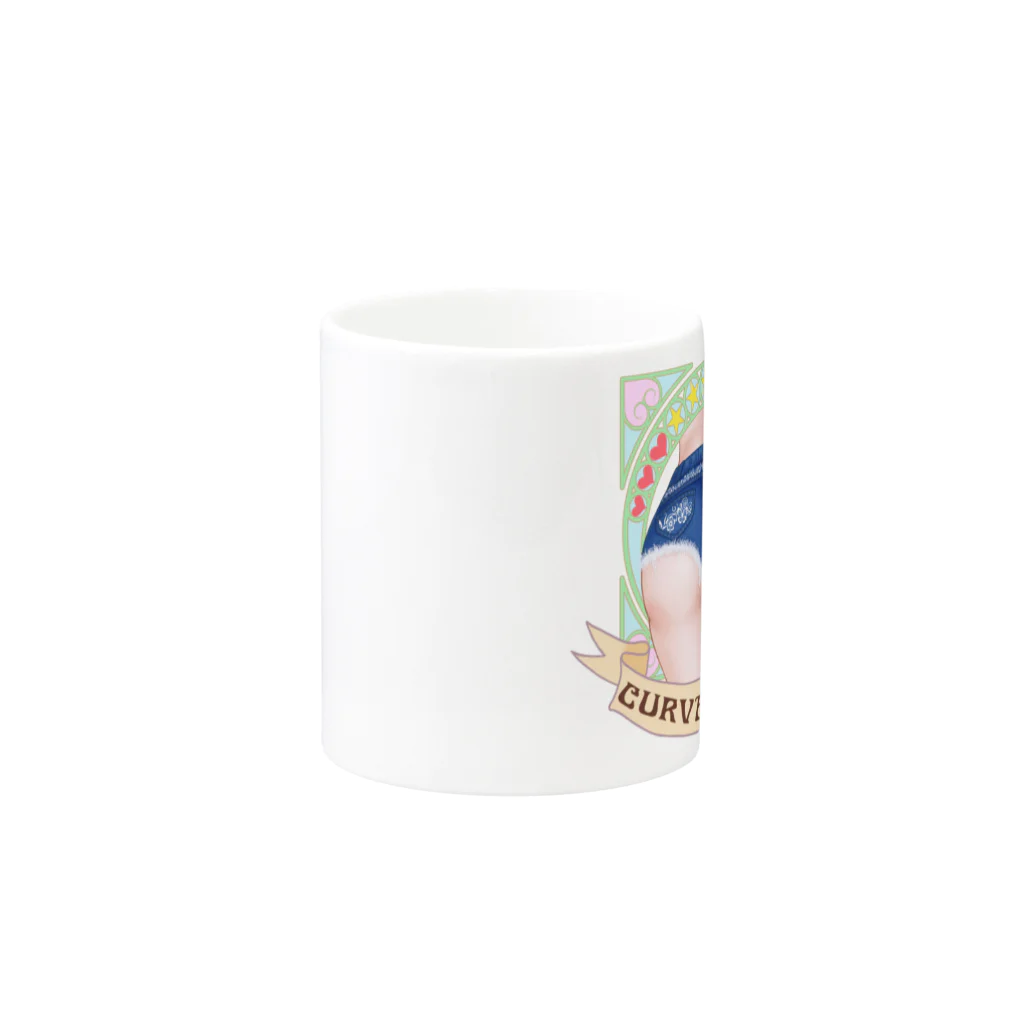 曲線美アートグッズショップの曲線美グッズ Mug :other side of the handle