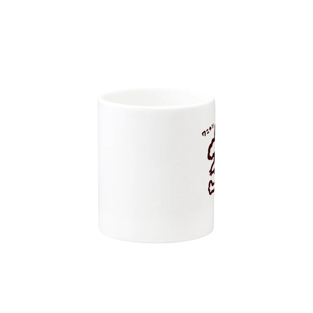 オクマーSUZURIショップのワニャン Mug :other side of the handle