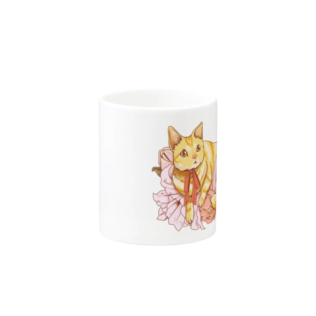 Lichtmuhleの猫とお花 Mug :other side of the handle