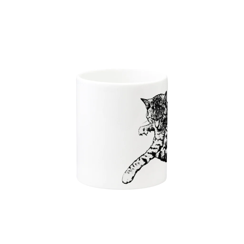 yamico835の版画猫 Mug :other side of the handle