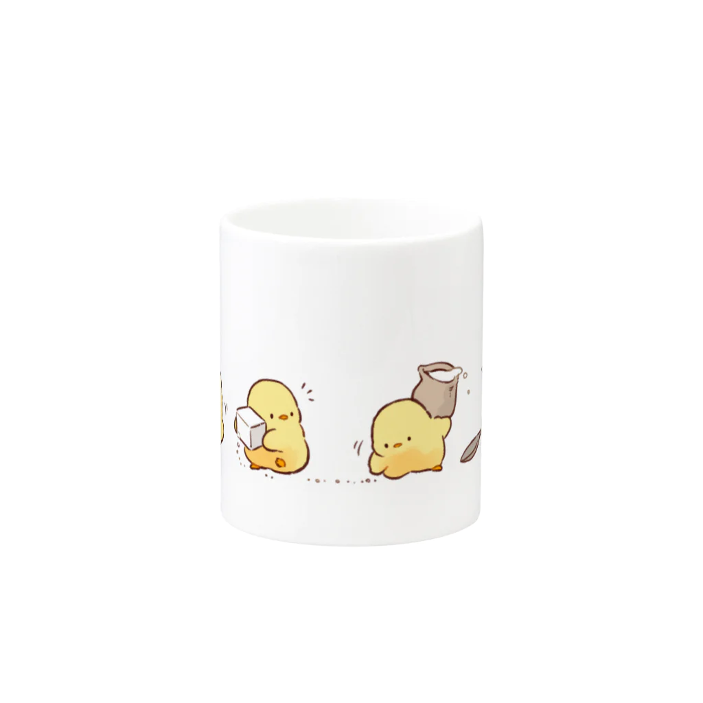 さんぽいものもふピヨとお砂糖とミルク Mug :other side of the handle