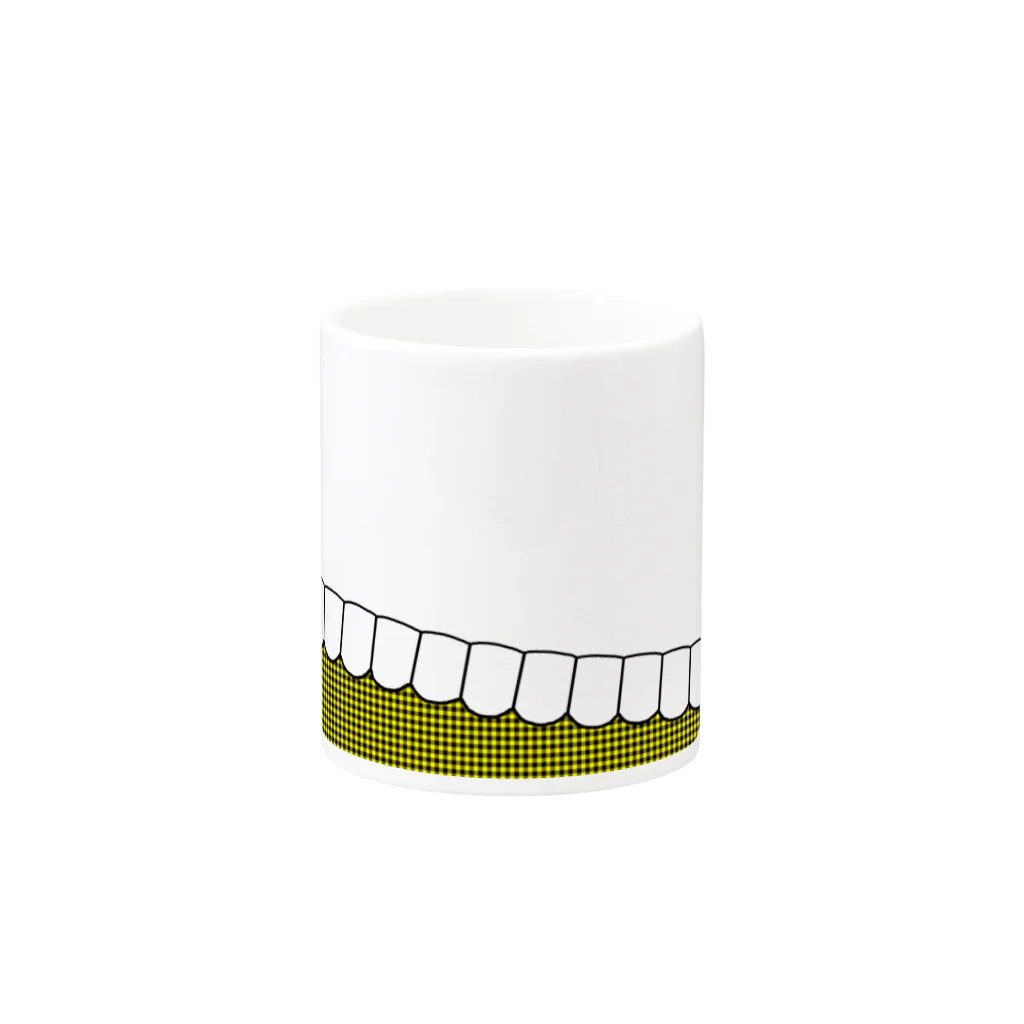 歯りきり雑貨店の歯-HA yellow マグカップの取っ手の反対面
