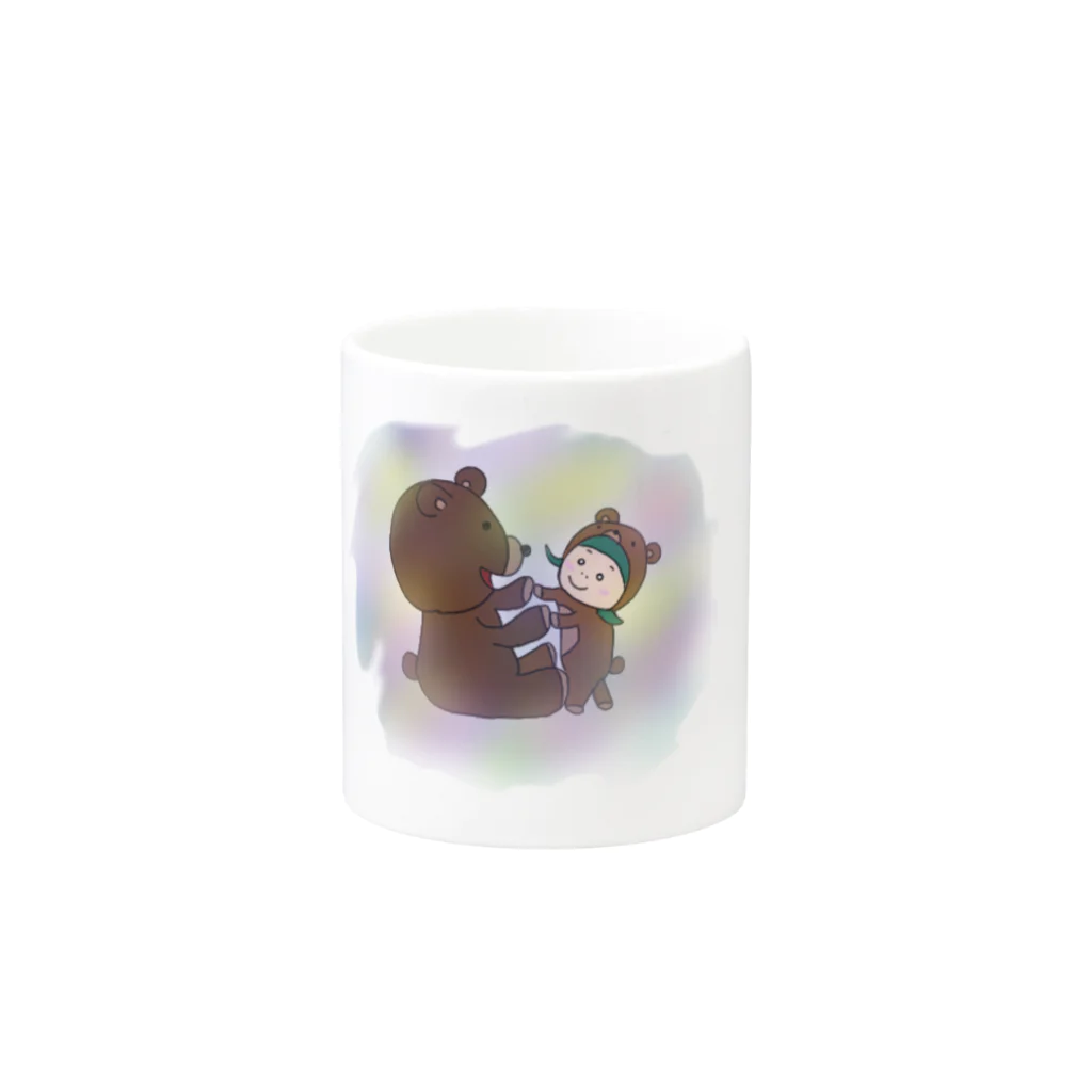 ゆるキャラくまの子NINOのクマの子NINO  くまさんと一緒 Mug :other side of the handle