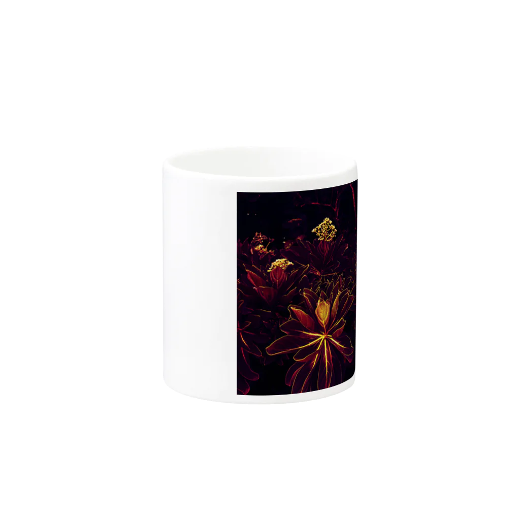 ウナーゴン20億3千万販売所のBLACK FLOWERS Mug :other side of the handle