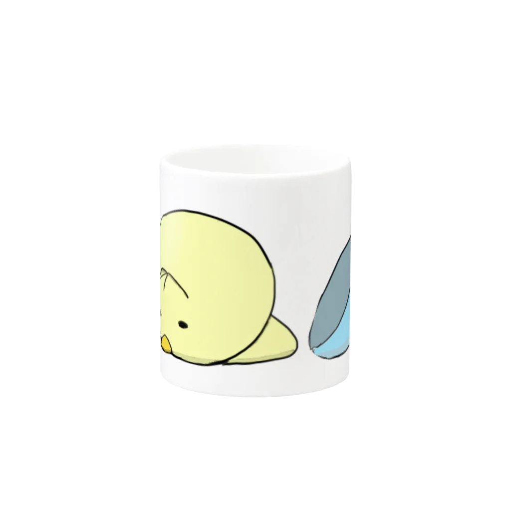 月見うどんのからしちゃん・脱力 Mug :other side of the handle