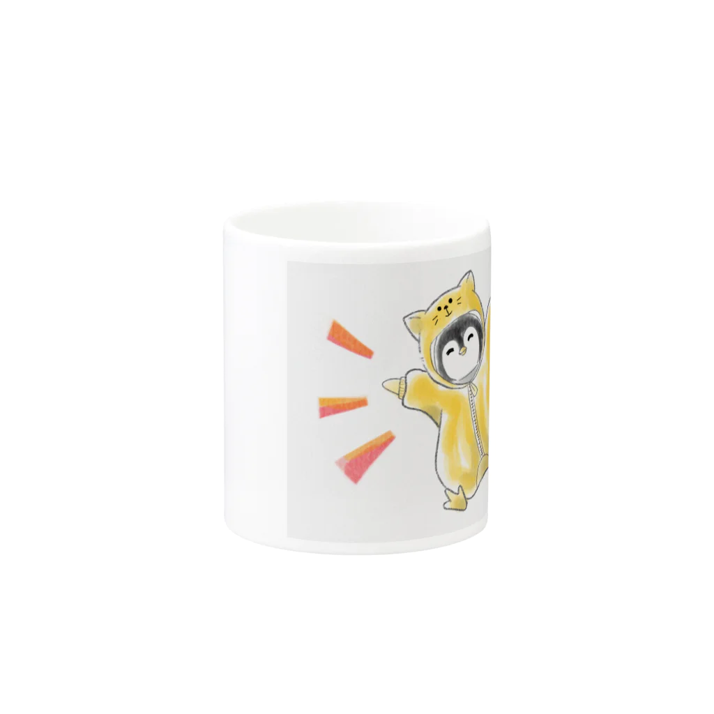 ぽとすたんぷの#ネコになりたいペンギン Mug :other side of the handle