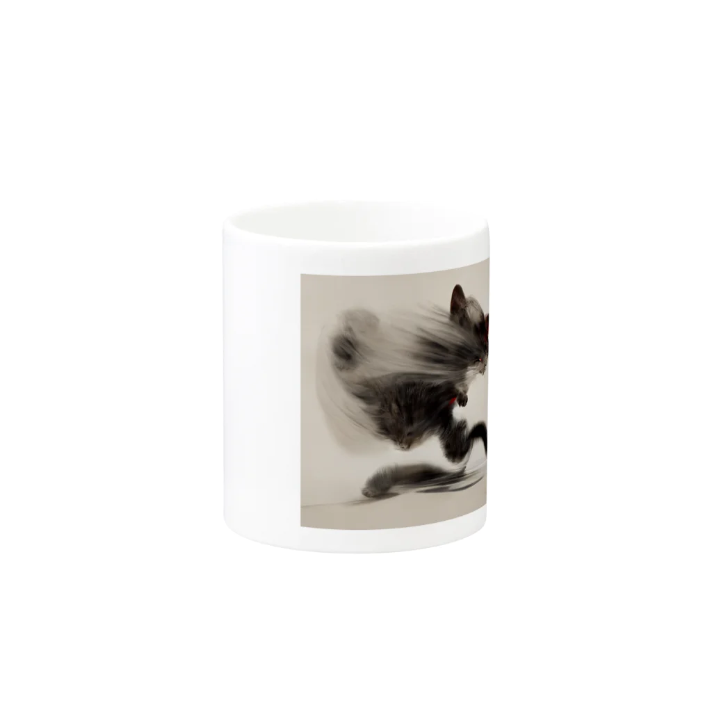 ハルいちLabの躍動感のある猫とコーラ Mug :other side of the handle