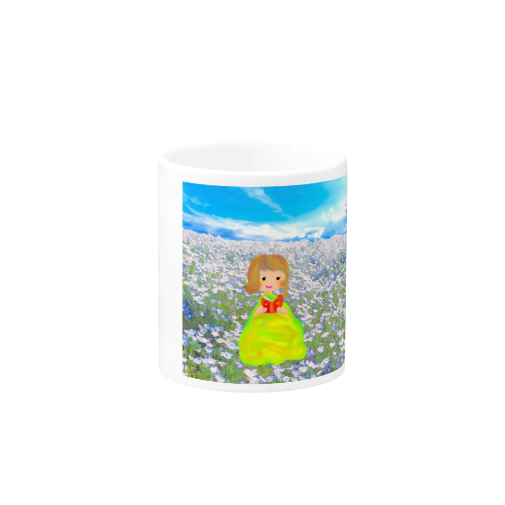 デザイナーリトマム⭐のおみせのNemophila by Little Mom Mug :other side of the handle