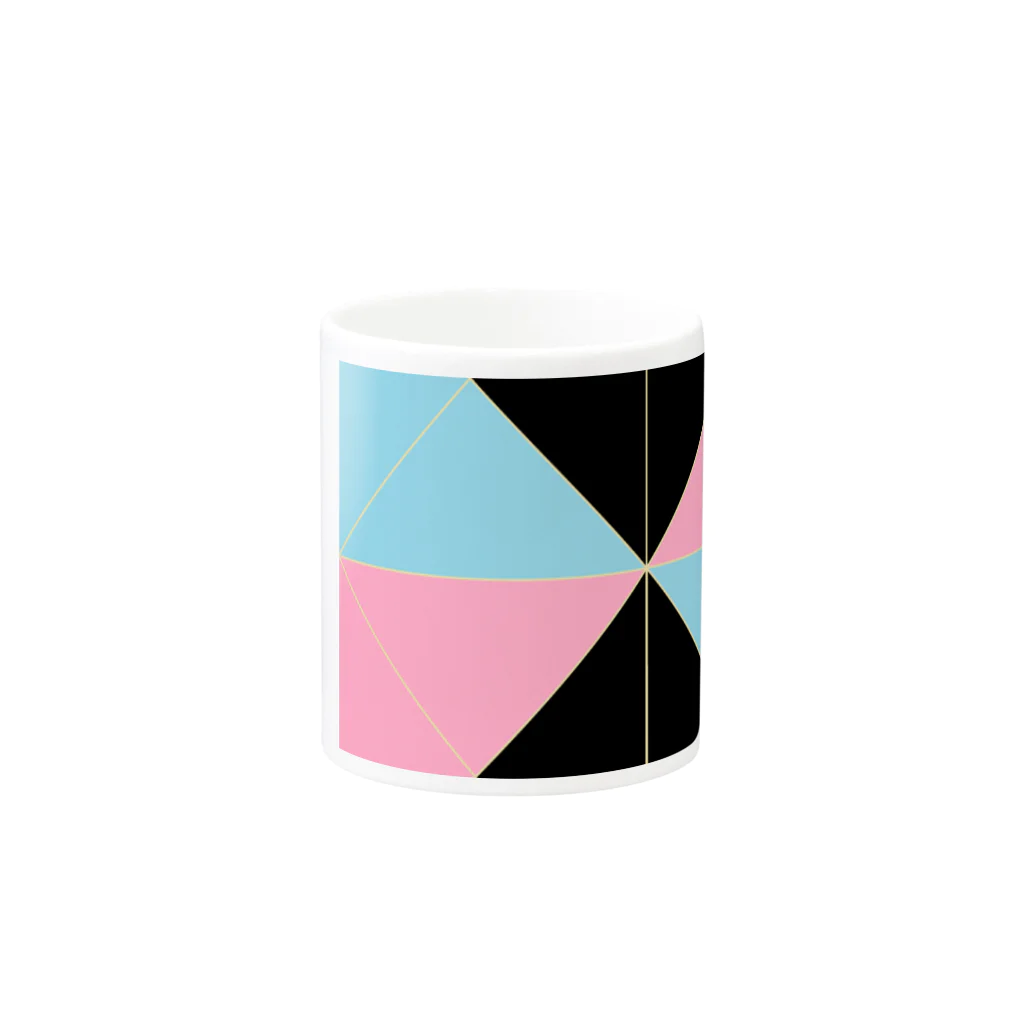 stigmaのピンク水色横 マグカップの取っ手の反対面