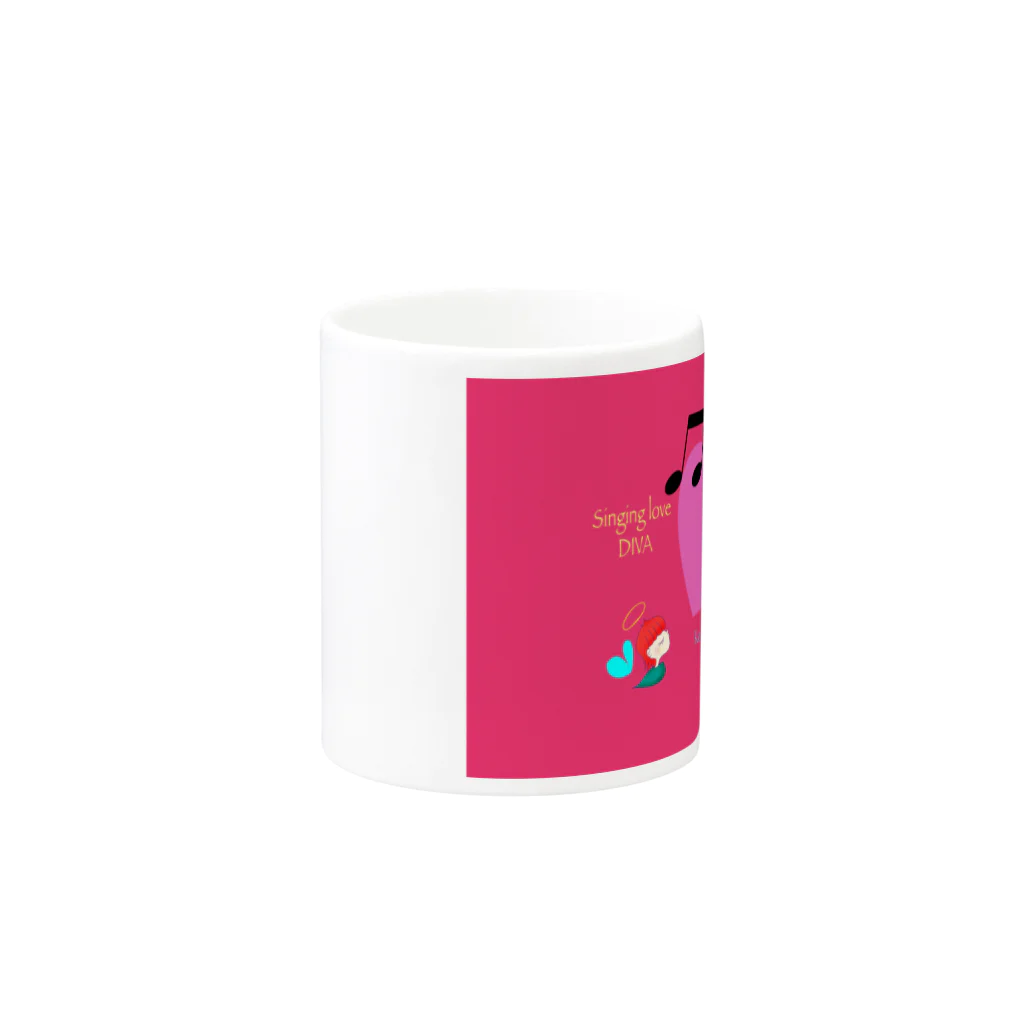 Divina AmoR-ART-のSinging love DIVA-Keep smiling- ピンク Mug :other side of the handle