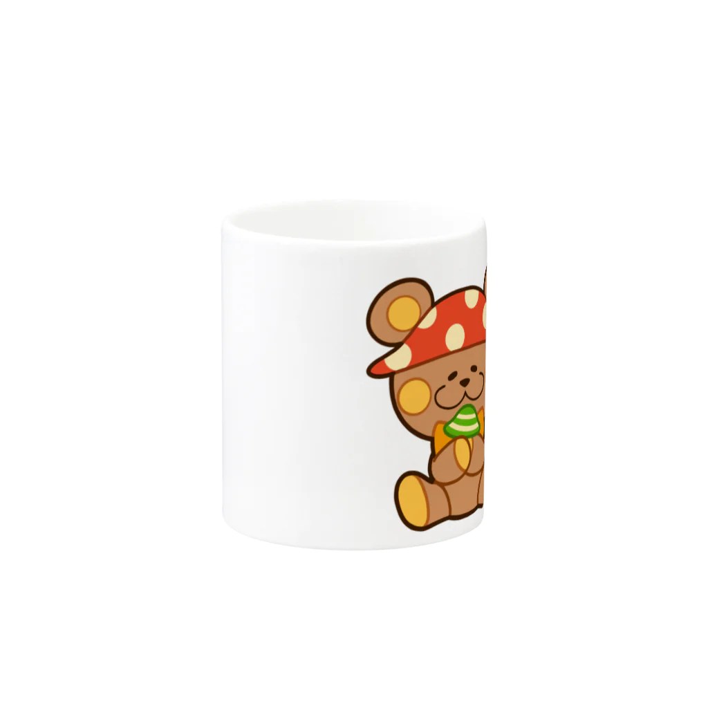 レタ(LETA)のぬいクマちゃんのキノコがり Mug :other side of the handle