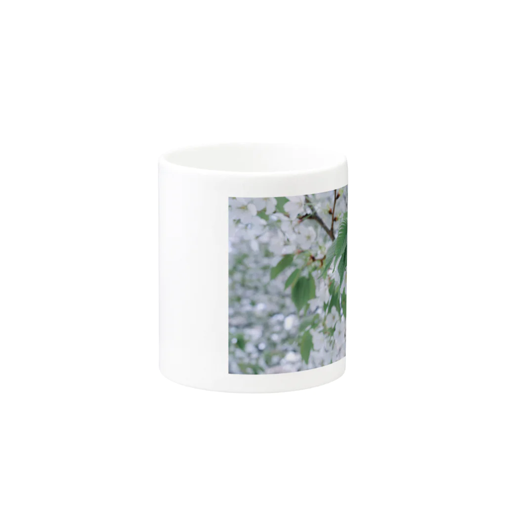 とまとまとの白い花 Mug :other side of the handle