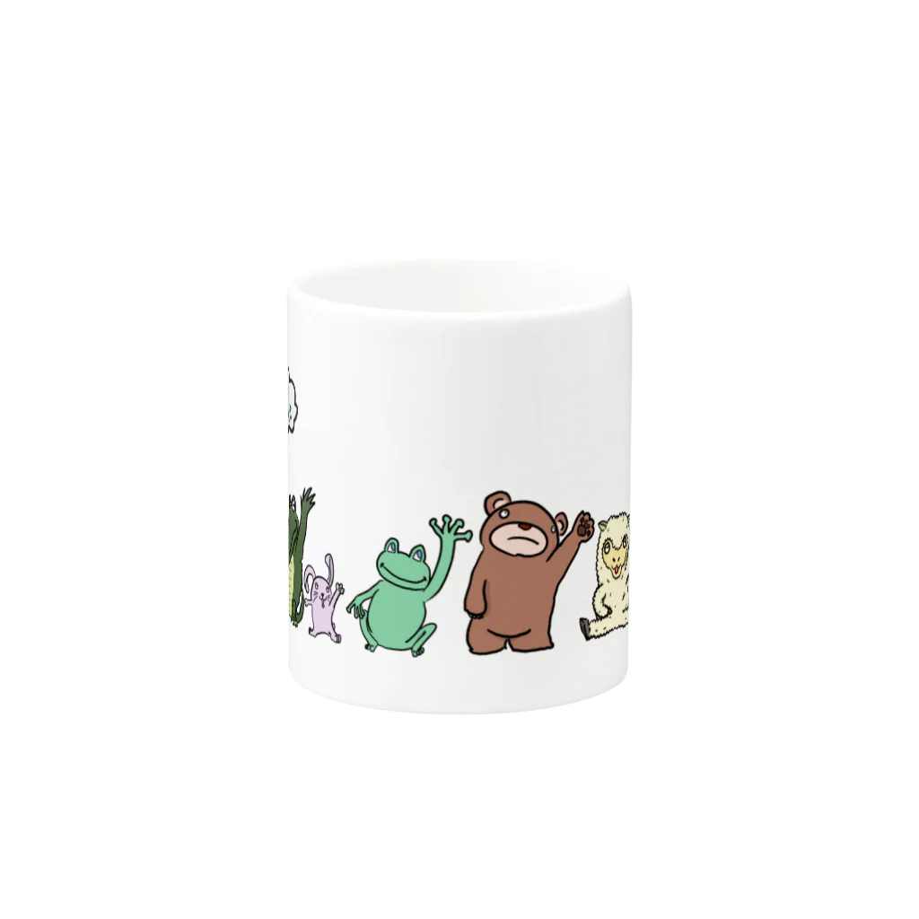 ピーマンタロスケ のWelcom_Animals Mug :other side of the handle