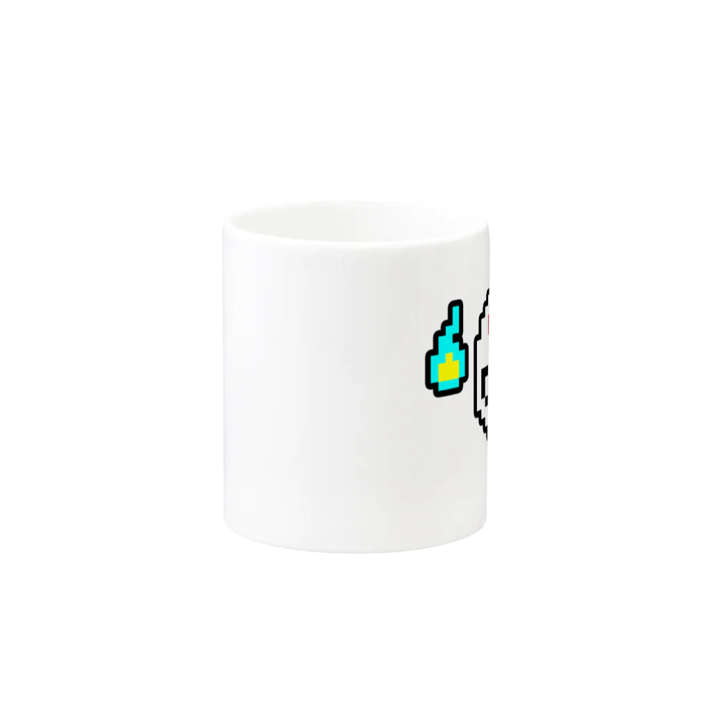 ゆうれいショップのドット絵ゆうれいマグカップ Mug :other side of the handle